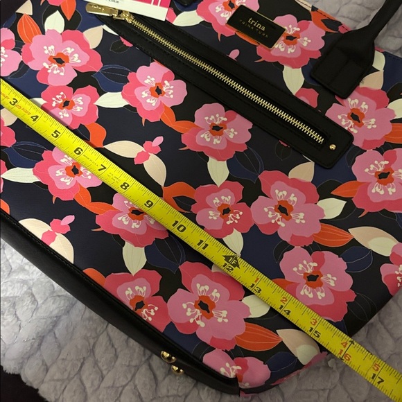 Trina Turk Pink and Navy Floral Tote with matching wallet set - Picture 10 of 15